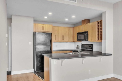 1205-55 Spruce Place Sw, Calgary, AB - Indoor Photo Showing Kitchen With Double Sink