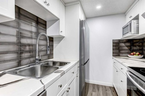 38-1055 72 Avenue Nw, Calgary, AB - Indoor Photo Showing Kitchen With Double Sink