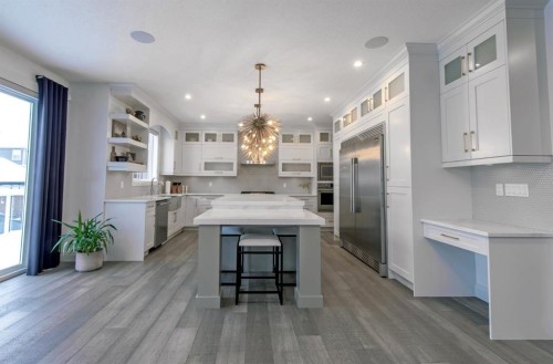 214 Aspenmere Green, Chestermere, AB - Indoor Photo Showing Kitchen With Upgraded Kitchen