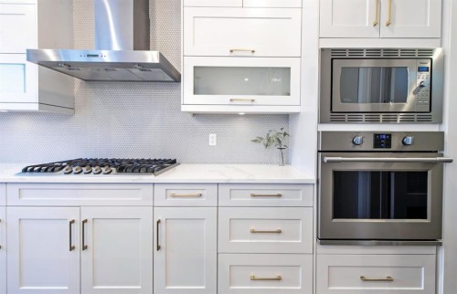 214 Aspenmere Green, Chestermere, AB - Indoor Photo Showing Kitchen With Upgraded Kitchen