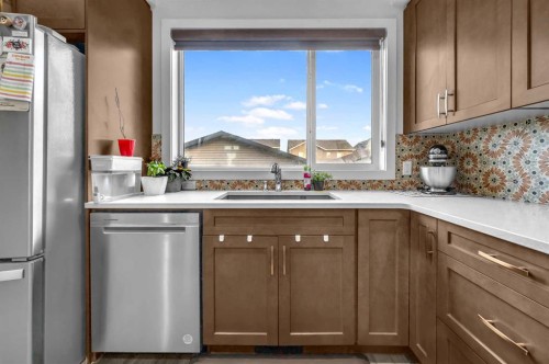 208 Cornergate Row Ne, Calgary, AB - Indoor Photo Showing Kitchen With Double Sink