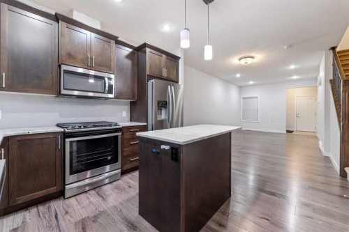 29 Saddlestone Link Ne, Calgary, AB - Indoor Photo Showing Kitchen With Upgraded Kitchen