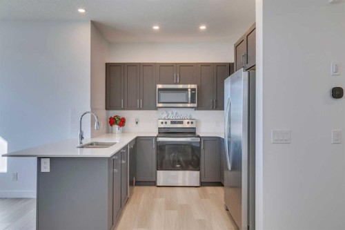 450-65 Belvedere Point Se, Calgary, AB - Indoor Photo Showing Kitchen With Double Sink