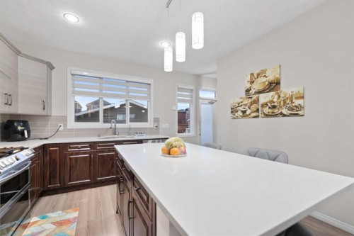 131 Redstone Boulevard Ne, Calgary, AB - Indoor Photo Showing Kitchen With Upgraded Kitchen