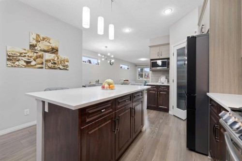 131 Redstone Boulevard Ne, Calgary, AB - Indoor Photo Showing Kitchen With Upgraded Kitchen