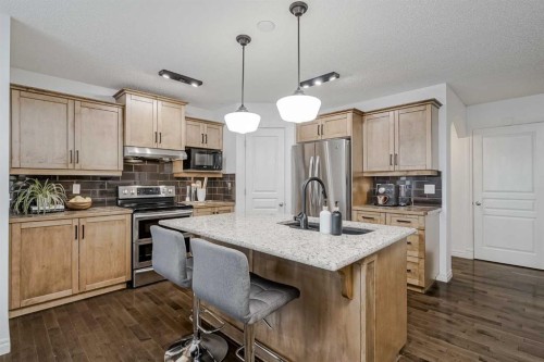 230 Sagewood Grove Sw, Airdrie, AB - Indoor Photo Showing Kitchen With Upgraded Kitchen