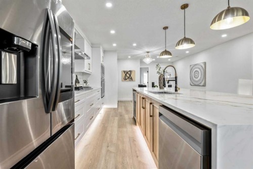 439 Woodland Crescent Se, Calgary, AB - Indoor Photo Showing Kitchen With Stainless Steel Kitchen With Upgraded Kitchen