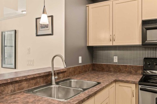 311-208 Holy Cross Lane Sw, Calgary, AB - Indoor Photo Showing Kitchen With Double Sink