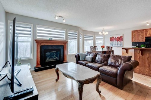 167 Springborough Way Sw, Calgary, AB - Indoor Photo Showing Living Room With Fireplace
