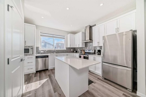 20 Creekstone Drive Sw, Calgary, AB - Indoor Photo Showing Kitchen With Stainless Steel Kitchen With Upgraded Kitchen