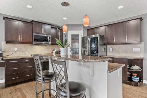 715 Copperpond Circle Se, Calgary, AB - Indoor Photo Showing Kitchen With Stainless Steel Kitchen With Upgraded Kitchen