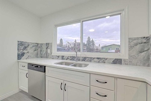 404 Pinehill Road Ne, Calgary, AB - Indoor Photo Showing Kitchen With Double Sink
