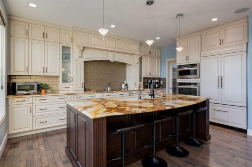 308 Rainbow Falls Way, Chestermere, AB - Indoor Photo Showing Kitchen With Upgraded Kitchen