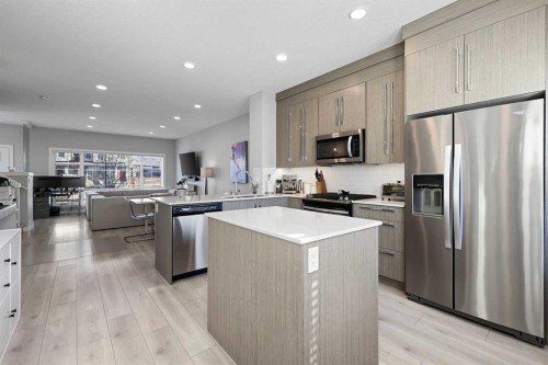 1249 Carrington Boulevard Nw, Calgary, AB - Indoor Photo Showing Kitchen With Stainless Steel Kitchen With Upgraded Kitchen