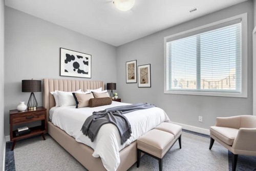 514 Redstone Crescent Ne, Calgary, AB - Indoor Photo Showing Bedroom