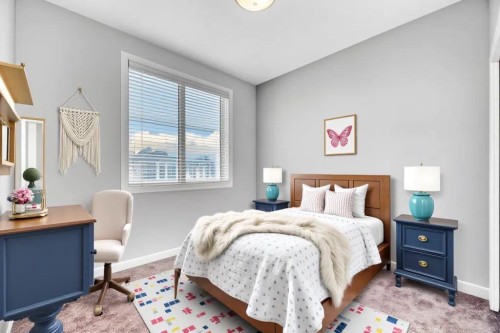 514 Redstone Crescent Ne, Calgary, AB - Indoor Photo Showing Bedroom