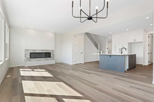 266 West Grove Lane Sw, Calgary, AB - Indoor With Fireplace