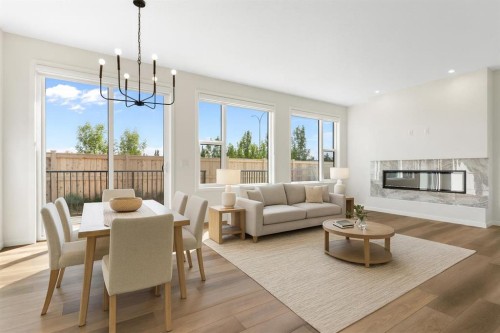 266 West Grove Lane Sw, Calgary, AB - Indoor With Fireplace