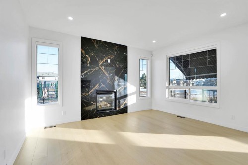4 Skyview Springs Crescent Ne, Calgary, AB - Indoor With Fireplace