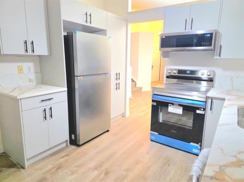 16218 Shawbrooke Road Sw, Calgary, AB - Indoor Photo Showing Kitchen With Stainless Steel Kitchen