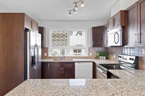 346 Covecreek Circle Ne, Calgary, AB - Indoor Photo Showing Kitchen With Stainless Steel Kitchen With Upgraded Kitchen