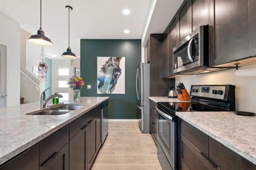 1307 Walden Drive Se, Calgary, AB - Indoor Photo Showing Kitchen With Upgraded Kitchen