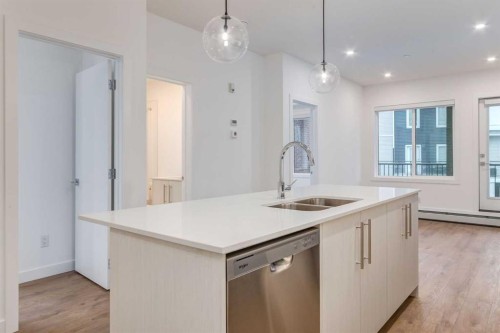 3201-6 Merganser, Chestermere, AB - Indoor Photo Showing Kitchen With Double Sink