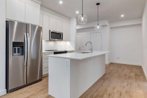 3201-6 Merganser, Chestermere, AB - Indoor Photo Showing Kitchen With Stainless Steel Kitchen With Upgraded Kitchen