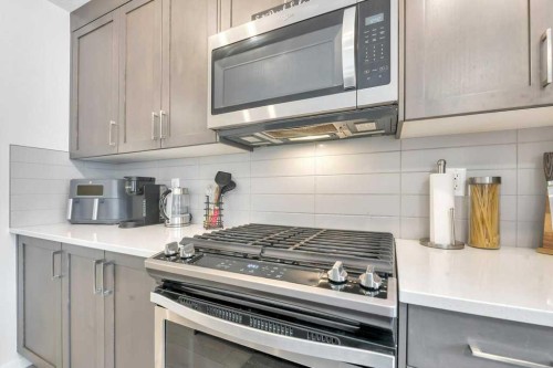 413-338 Seton Circle Se, Calgary, AB - Indoor Photo Showing Kitchen With Upgraded Kitchen