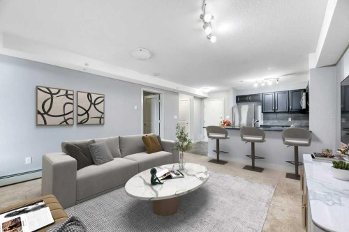 1419-6118 80 Avenue Ne, Calgary, AB - Indoor Photo Showing Living Room