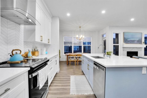 40 Belmont Heath Sw, Calgary, AB - Indoor Photo Showing Kitchen With Upgraded Kitchen
