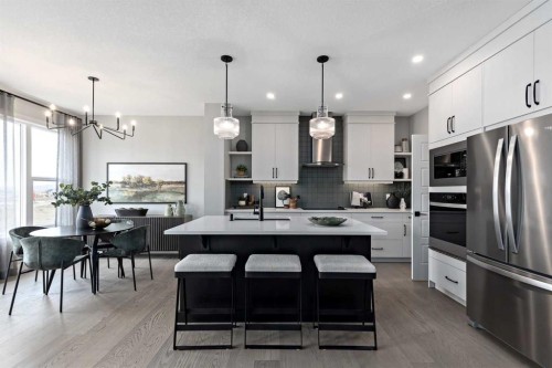 36 Creekstone Grove Sw, Calgary, AB - Indoor Photo Showing Kitchen With Upgraded Kitchen