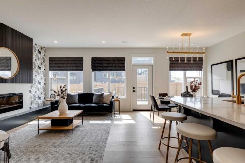177 Mitchell Road Nw, Calgary, AB - Indoor Photo Showing Living Room With Fireplace