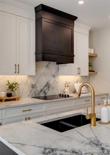 177 Mitchell Road Nw, Calgary, AB - Indoor Photo Showing Kitchen With Double Sink With Upgraded Kitchen