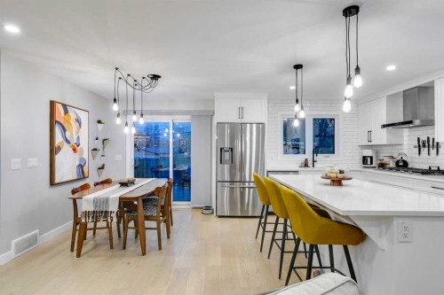 4528 Vegas Road Nw, Calgary, AB - Indoor Photo Showing Kitchen With Stainless Steel Kitchen With Upgraded Kitchen