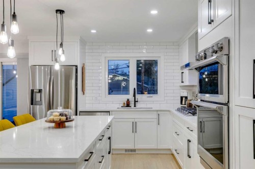 4528 Vegas Road Nw, Calgary, AB - Indoor Photo Showing Kitchen With Upgraded Kitchen