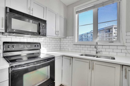 1119-333 Taravista Drive Ne, Calgary, AB - Indoor Photo Showing Kitchen With Double Sink