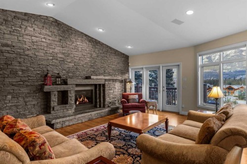 4 Prospect Close, Canmore, AB - Indoor Photo Showing Living Room With Fireplace