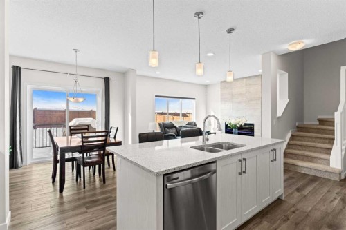 492 Chinook Gate Square Sw, Airdrie, AB - Indoor Photo Showing Kitchen With Double Sink With Upgraded Kitchen