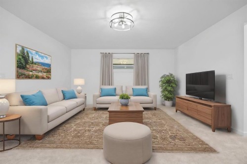 2321 Lancaster Heights Se, Airdrie, AB - Indoor Photo Showing Living Room