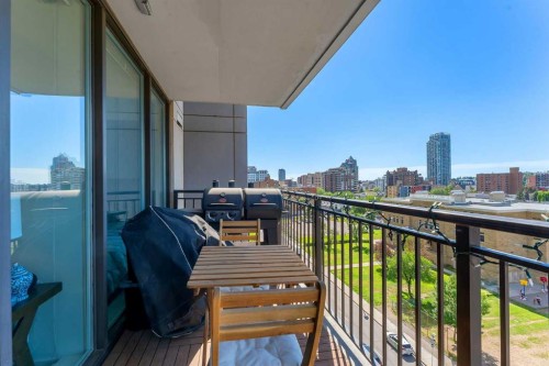 803-1110 11 Street Sw, Calgary, AB - Outdoor With Balcony With Exterior
