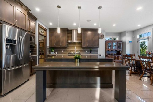 2233 Bayside Circle Sw, Airdrie, AB - Indoor Photo Showing Kitchen With Upgraded Kitchen