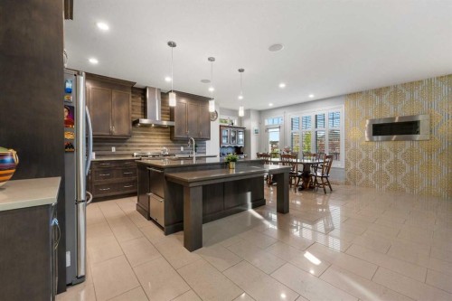 2233 Bayside Circle Sw, Airdrie, AB - Indoor Photo Showing Kitchen With Stainless Steel Kitchen With Upgraded Kitchen