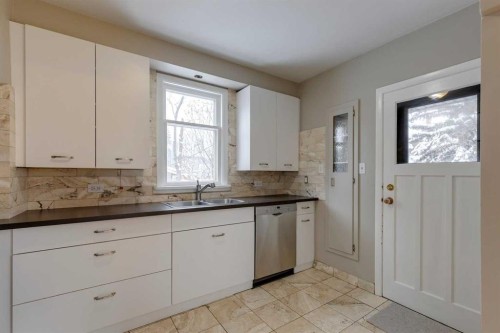 3226 7 Street Sw, Calgary, AB - Indoor Photo Showing Kitchen With Double Sink