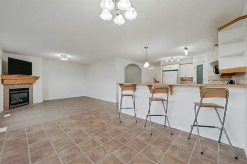 12 Tarawood Grove Ne, Calgary, AB - Indoor Photo Showing Kitchen With Fireplace