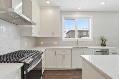 204-20 Silverado Crest Park Sw, Calgary, AB - Indoor Photo Showing Kitchen With Upgraded Kitchen