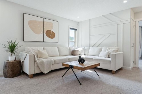 206 Riviera View, Cochrane, AB - Indoor Photo Showing Living Room