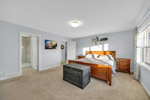 264 Boulder Creek Crescent Se, Langdon, AB - Indoor Photo Showing Bedroom