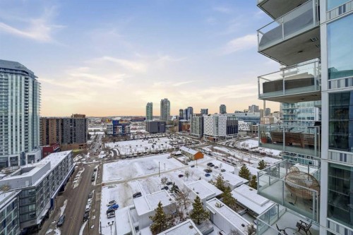 1505-519 Riverfront Avenue Se, Calgary, AB - Outdoor With Balcony With View