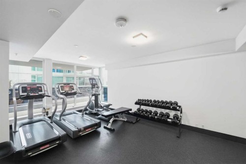 1505-519 Riverfront Avenue Se, Calgary, AB - Indoor Photo Showing Gym Room